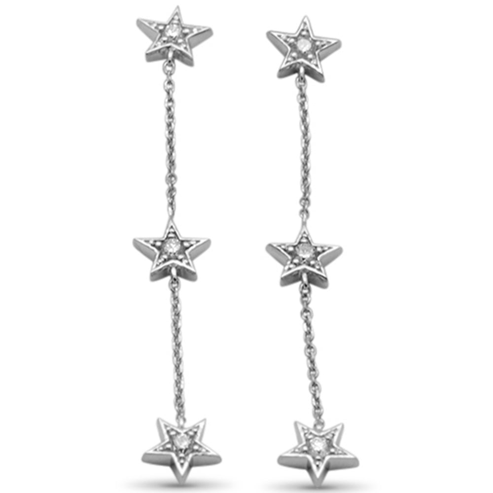 SPECIAL! .24ct G SI 14K White Gold Diamond Star Drop Dangle Earrings