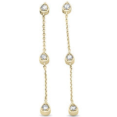 DIAMOND CLOSEOUT! .24ct G SI 14K Yellow Gold Diamond Pear Shaped Drop Dangle Earrings