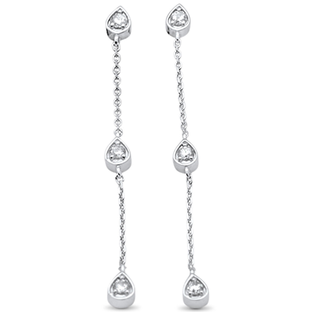 DIAMOND CLOSEOUT! .24ct G SI 14K White Gold Diamond Pear Shaped Drop Dangle Earrings