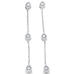 DIAMOND CLOSEOUT! .24ct G SI 14K White Gold Diamond Pear Shaped Drop Dangle Earrings