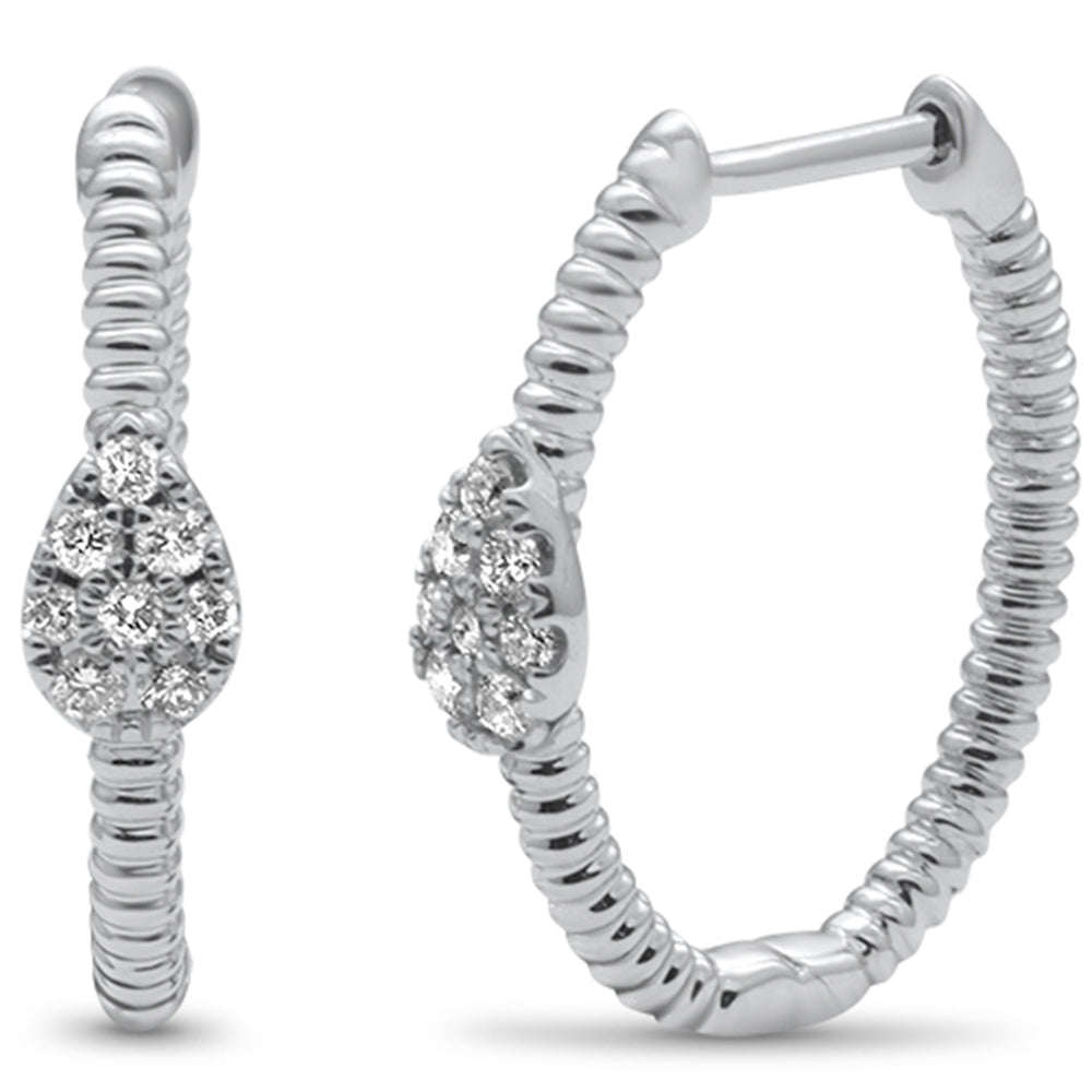 DIAMOND CLOSEOUT! .20ct G SI 14K White Gold Diamond Twisted Hoop Earrings