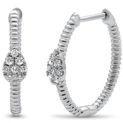 DIAMOND CLOSEOUT! .20ct G SI 14K White Gold Diamond Twisted Hoop Earrings