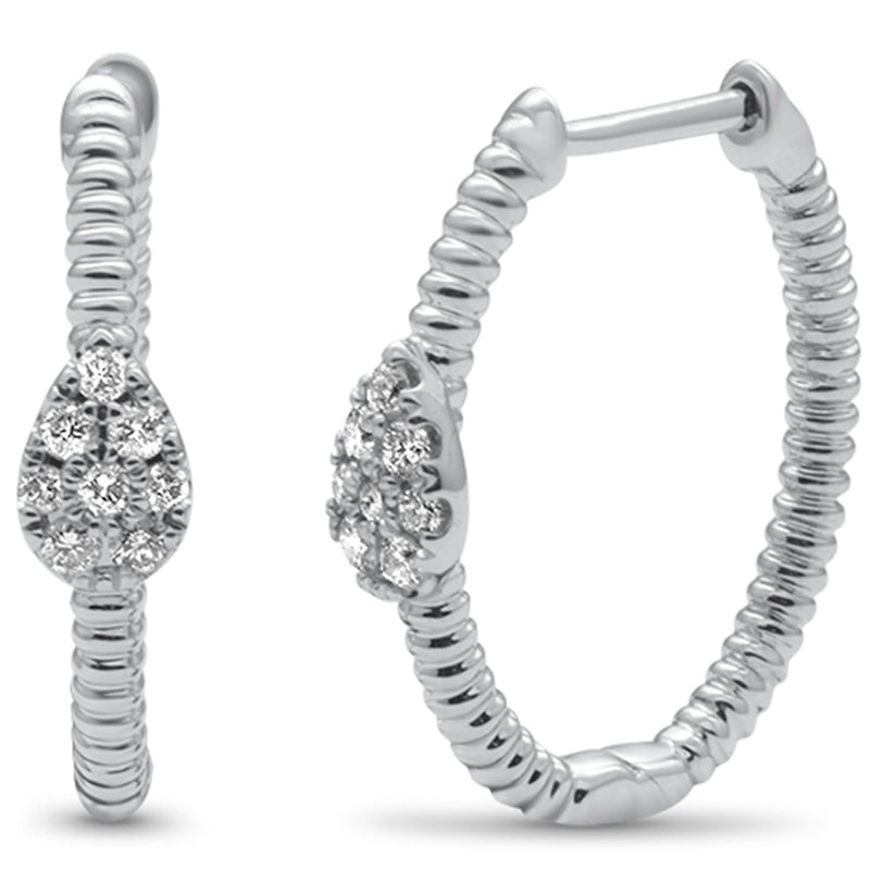 DIAMOND CLOSEOUT! .20ct G SI 14K White Gold Diamond Twisted Hoop Earrings