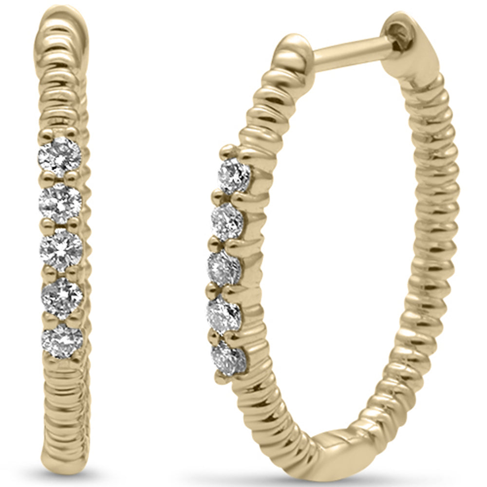 SPECIAL! .20ct G SI 14K Yellow Gold Diamond Twisted Hoop Earrings