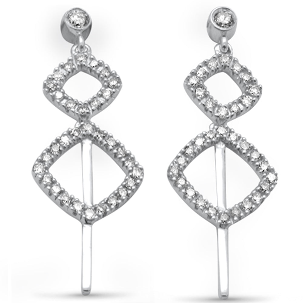 DIAMOND CLOSEOUT! .38ct G SI 14K White Gold Diamond Drop Dangle Earrings