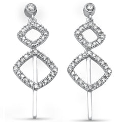 DIAMOND CLOSEOUT! .38ct G SI 14K White Gold Diamond Drop Dangle Earrings