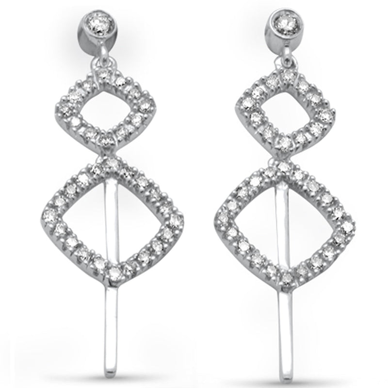 DIAMOND CLOSEOUT! .38ct G SI 14K White Gold Diamond Drop Dangle Earrings