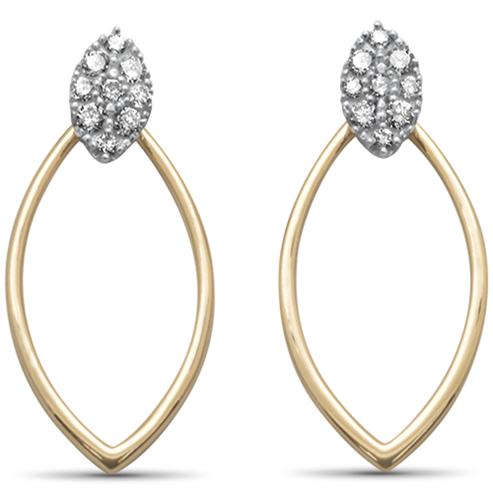 DIAMOND CLOSEOUT! .25ct G SI 14K Two Tone Gold Diamond Drop Dangle Earrings