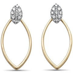 DIAMOND CLOSEOUT! .25ct G SI 14K Two Tone Gold Diamond Drop Dangle Earrings
