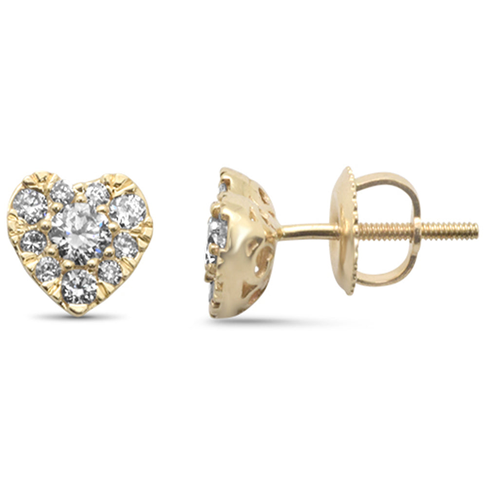 DIAMOND CLOSEOUT! .50ct G SI 14K Yellow Gold Diamond Heart Earrings