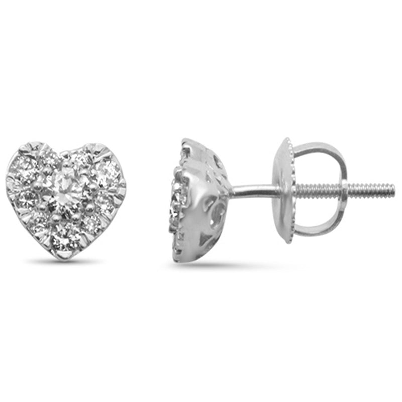 DIAMOND CLOSEOUT!  .49ct G SI 14K White Gold Diamond Heart Earrings