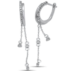 DIAMOND CLOSEOUT! .16ct G SI 14K White Gold Diamond Dangle Earrings