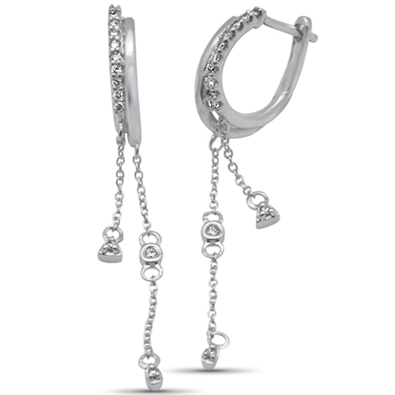 DIAMOND CLOSEOUT! .16ct G SI 14K White Gold Diamond Dangle Earrings