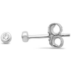 .03ct G SI 14K White Gold Diamond Petite Stud Solitaire Earrings