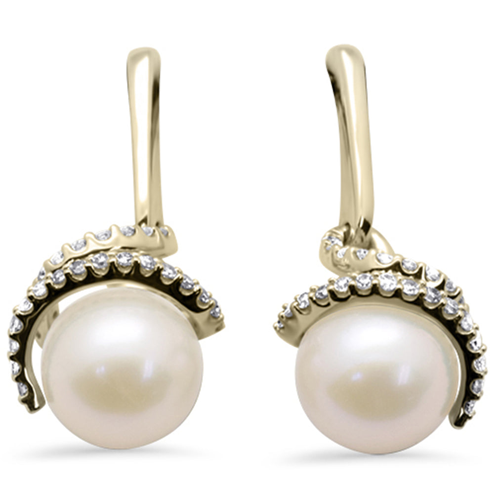 SPECIAL! .25ct G SI 14K Yellow Gold Diamond Pearl Drop Earrings