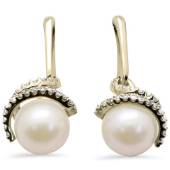 SPECIAL! .25ct G SI 14K Yellow Gold Diamond Pearl Drop Earrings