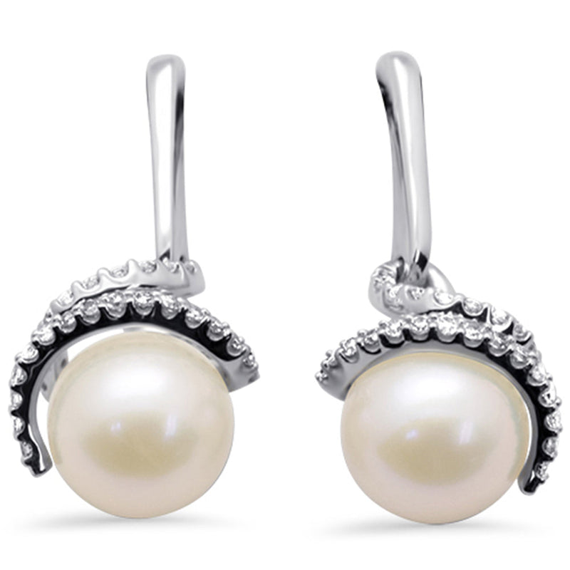 SPECIAL! .25ct G SI 14K White Gold Diamond Pearl Drop Earrings