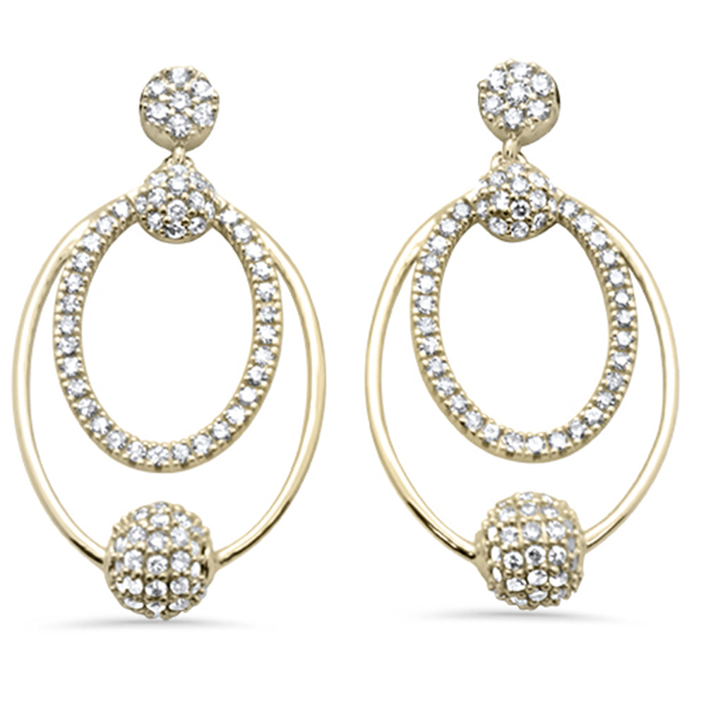 DIAMOND CLOSEOUT! .72ct G SI 14K Yellow Gold Diamond Oval Shaped Dangling Earrings