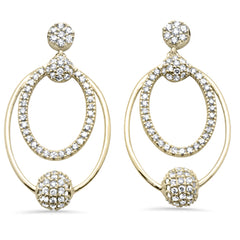 DIAMOND CLOSEOUT! .72ct G SI 14K Yellow Gold Diamond Oval Shaped Dangling Earrings