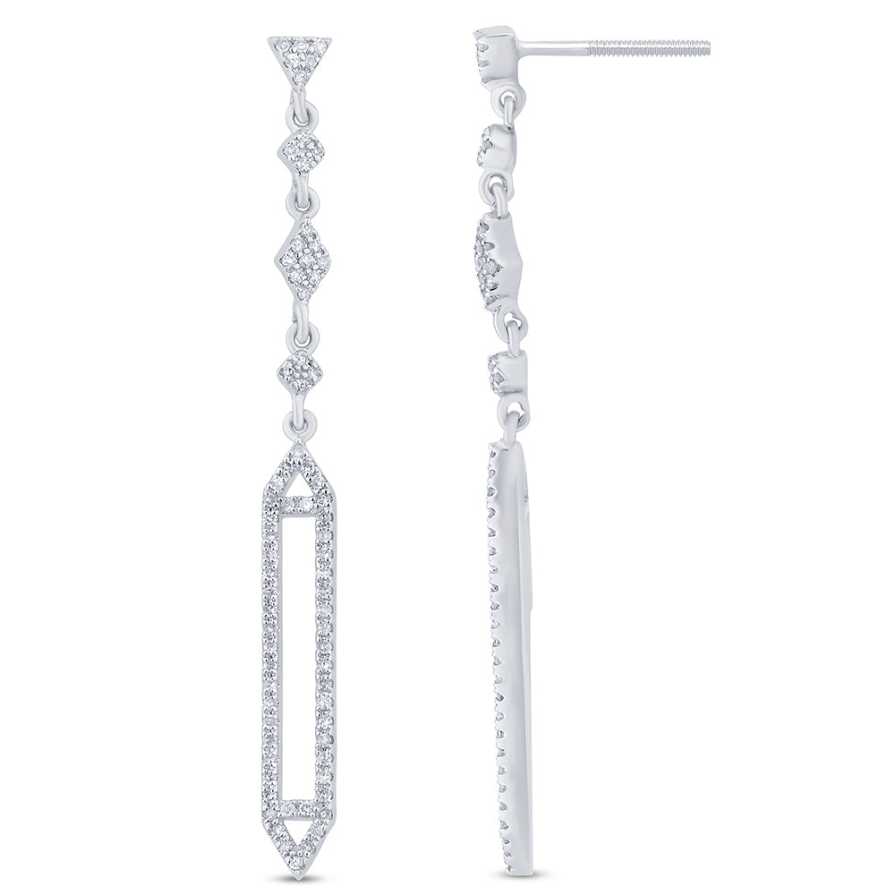 SPECIAL! .43ct G SI 14K White Gold Diamond Drop Dangle Earrings