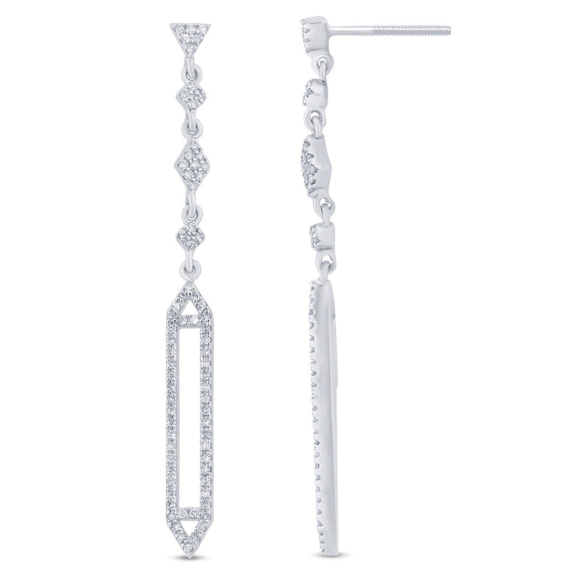 SPECIAL! .43ct G SI 14K White Gold Diamond Drop Dangle Earrings