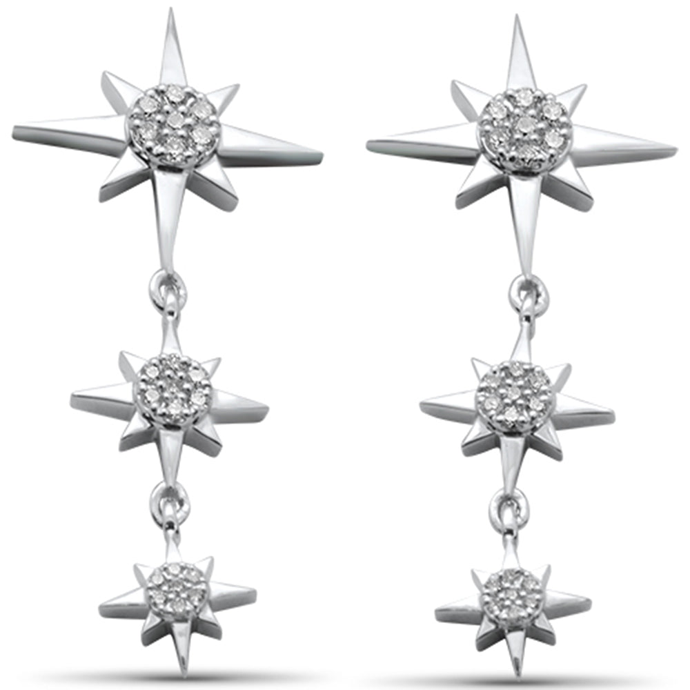 SPECIAL!.38ct G SI 14K White Gold Diamond Starburst Drop Dangle Earrings