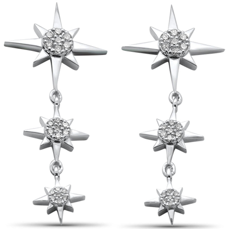 SPECIAL!.38ct G SI 14K White Gold Diamond Starburst Drop Dangle Earrings
