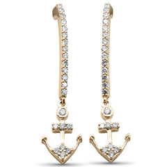 SPECIAL! .25ct G SI 14K Yellow Gold Diamond Anchor Dangling Earrings