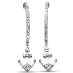 SPECIAL! .27ct G SI 14K White Gold Diamond Anchor Dangling Earrings