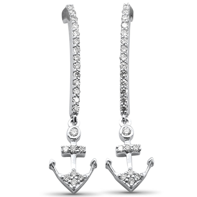 SPECIAL! .27ct G SI 14K White Gold Diamond Anchor Dangling Earrings