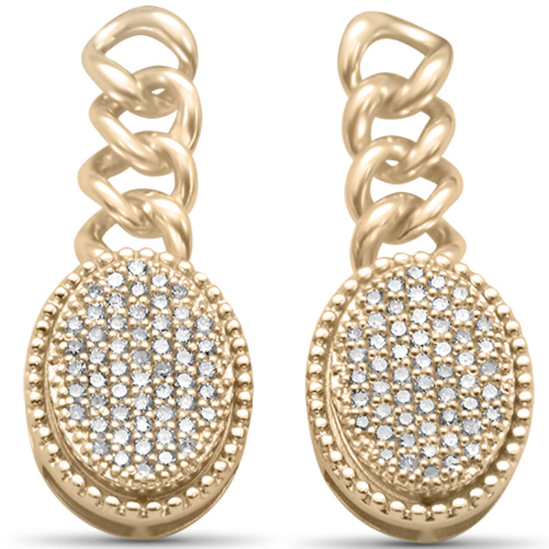 DIAMOND CLOSEOUT!  .50ct G SI 14K Yellow Gold Diamond Oval Shaped Cuban Dangling Earrings