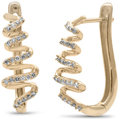 GEMSTONE CLOSEOUT !  .30ct G SI 14K Yellow Gold Diamond Zigzag Style Earrings