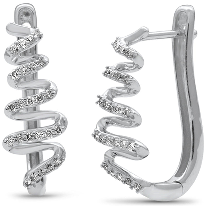 SPECIAL! .28ct G SI 14K White Gold Diamond Zigzag Style Earrings