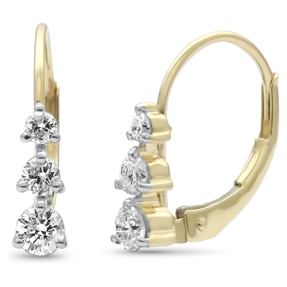 SPECIAL! .41ct G SI 14K Yellow Gold Diamond 3-Stone Earrings