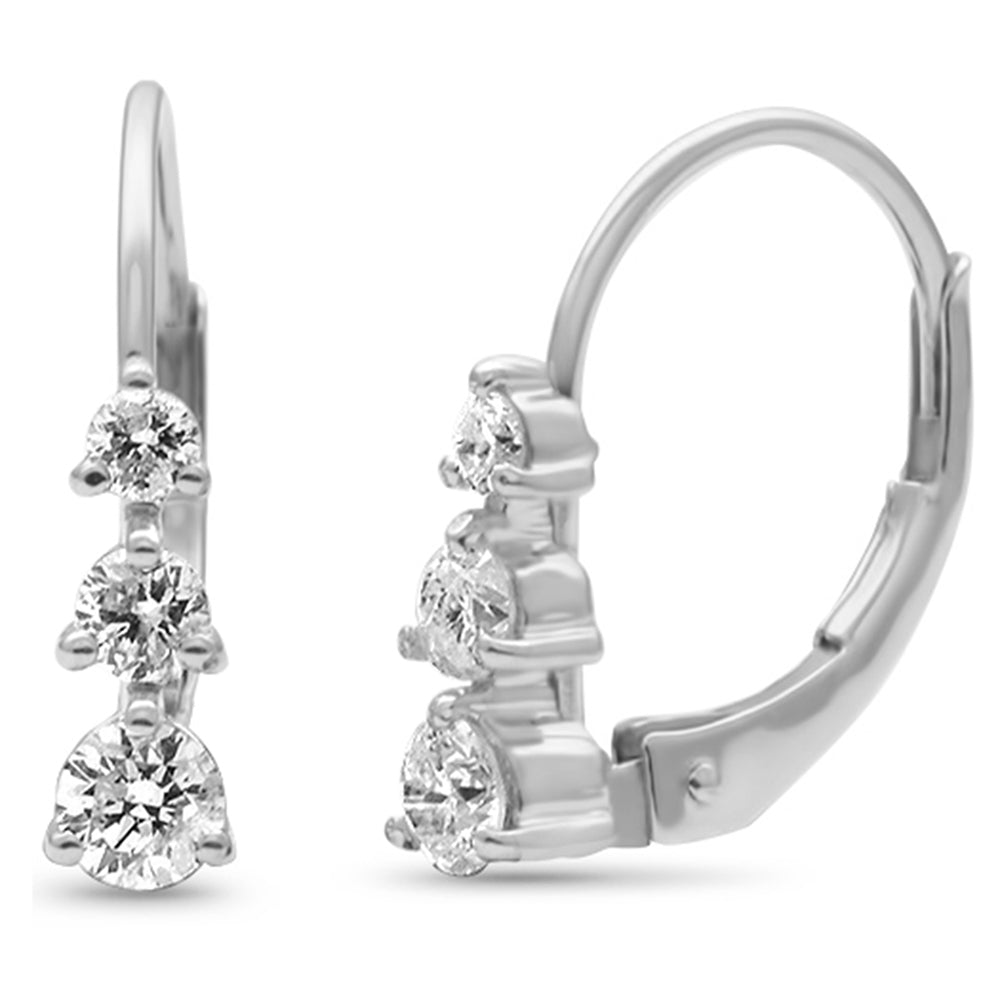 SPECIAL! .43ct G SI 14K White Gold Diamond 3-Stone Earrings