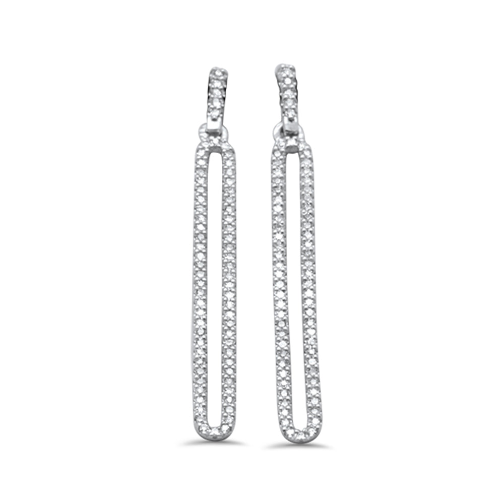 SPECIAL! .24ct G SI 14K White Gold Diamond Paper Clip Dangling Earrings