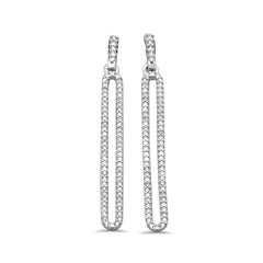 SPECIAL! .24ct G SI 14K White Gold Diamond Paper Clip Dangling Earrings