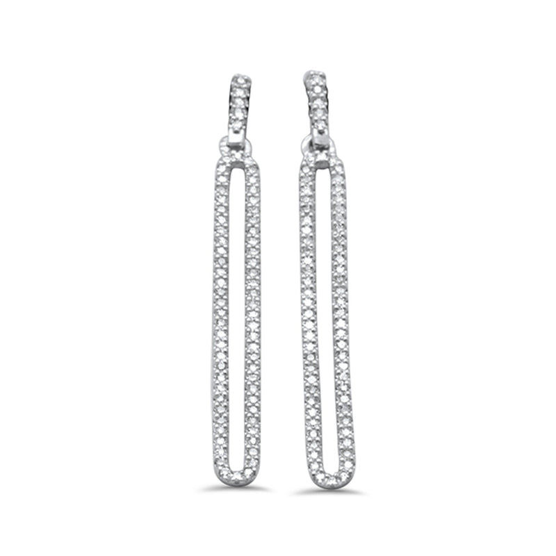 SPECIAL! .24ct G SI 14K White Gold Diamond Paper Clip Dangling Earrings