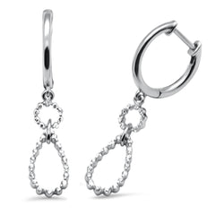 SPECIAL! .24ct G SI 14K White Gold Diamond Dangling Hoop Earrings with Post & Click Backings