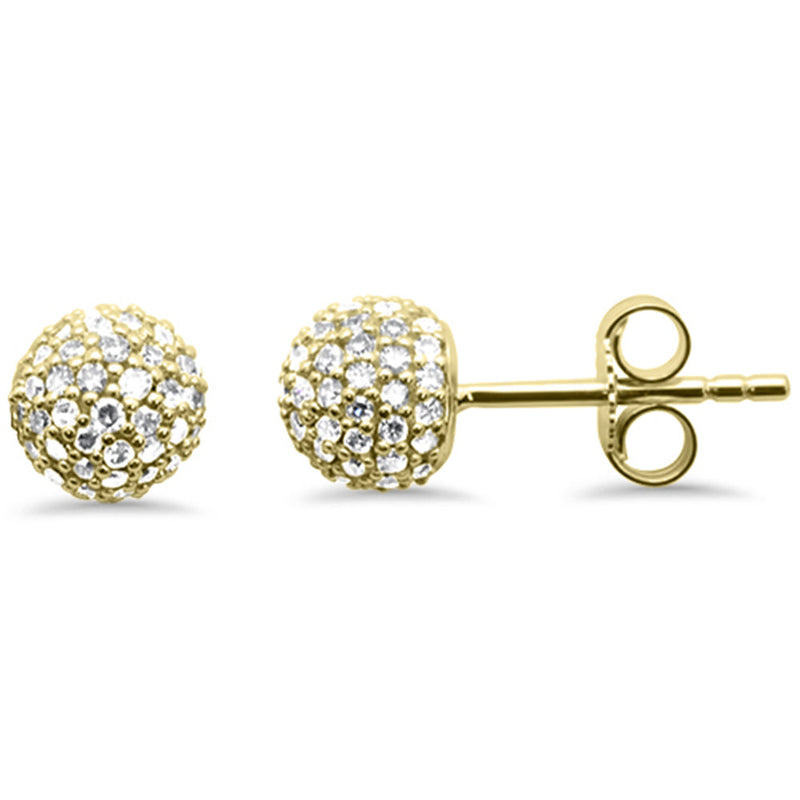 SPECIAL! .53ct G SI 14K Yellow Gold Diamond Disco Ball Earrings Push Backings