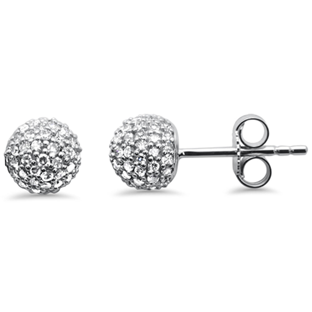 SPECIAL! .52ct G SI 14K White Gold Diamond Disco Ball Earrings Push Backings