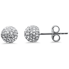 SPECIAL! .52ct G SI 14K White Gold Diamond Disco Ball Earrings Push Backings