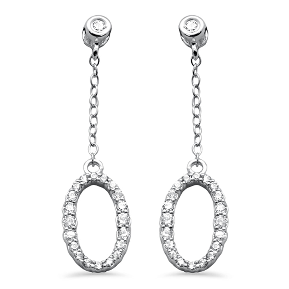 SPECIAL! .36ct G SI 14K White Gold Diamond Oval Shaped Drop Earrings Screw Backings