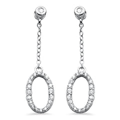 SPECIAL! .36ct G SI 14K White Gold Diamond Oval Shaped Drop Earrings Screw Backings