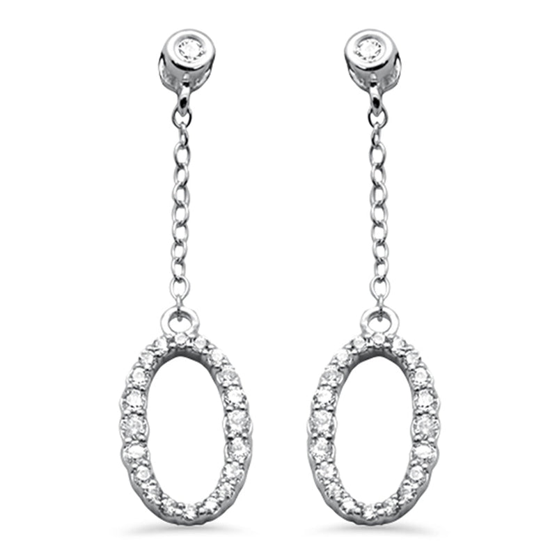 SPECIAL! .36ct G SI 14K White Gold Diamond Oval Shaped Drop Earrings Screw Backings