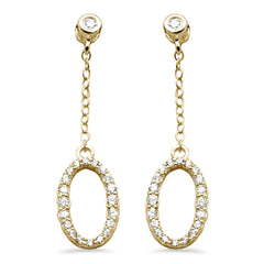 SPECIAL! .36ct G SI 14K Yellow Gold Diamond Oval Shaped Drop Earrings Screw Backings