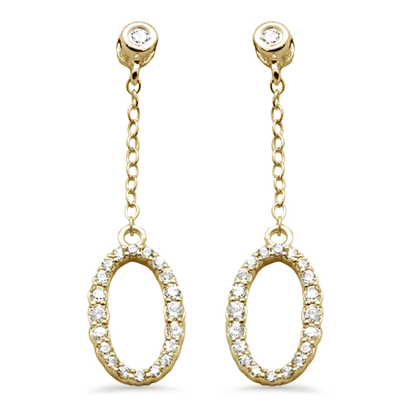 SPECIAL! .36ct G SI 14K Yellow Gold Diamond Oval Shaped Drop Earrings Screw Backings