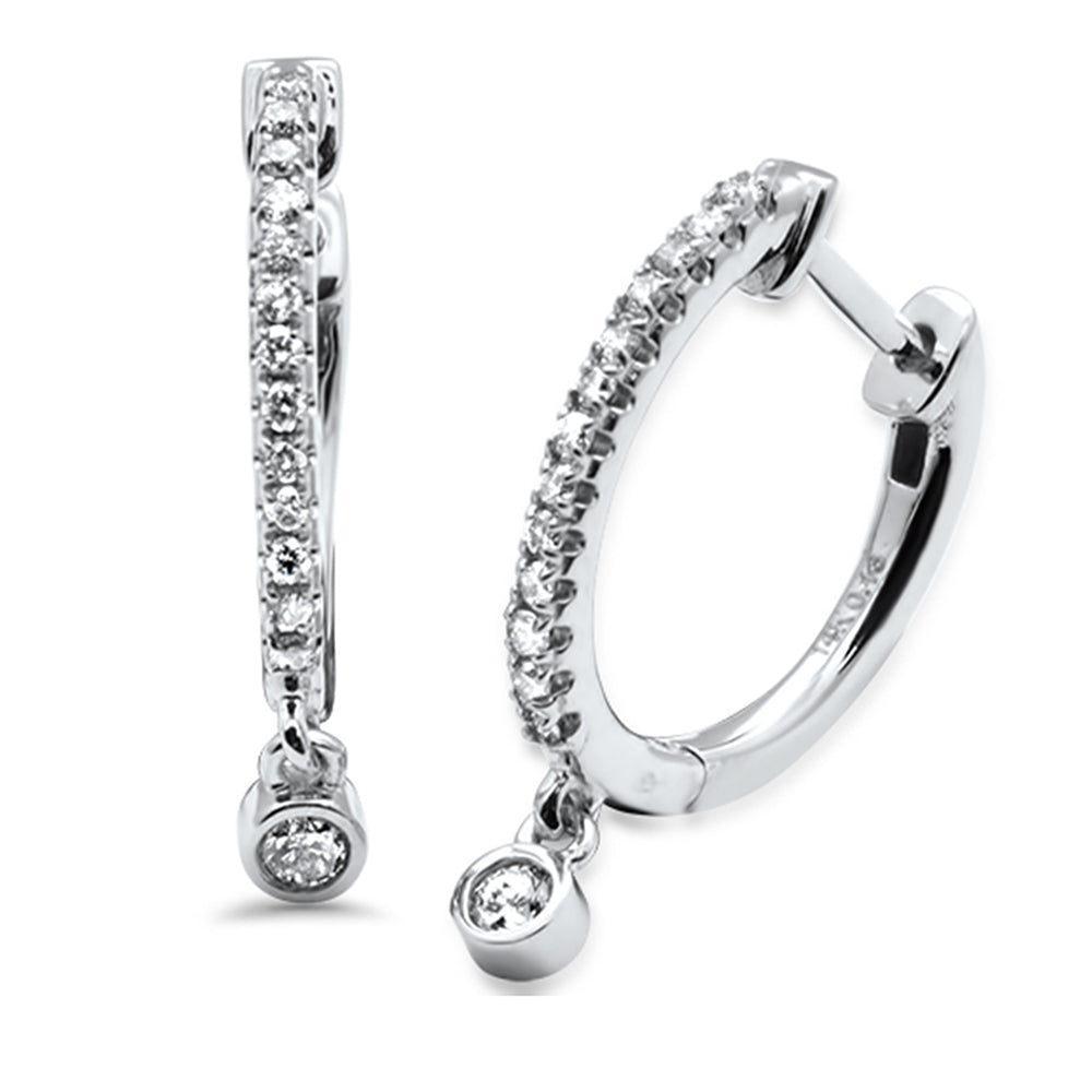 SPECIAL! .26ct G SI 14K White Gold Diamond Hoop Dangling Post & Click Earrings