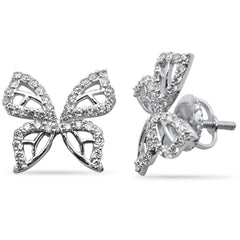 SPECIAL!.40ct G SI 14K White Gold Diamond Butterfly Earrings Screw Back
