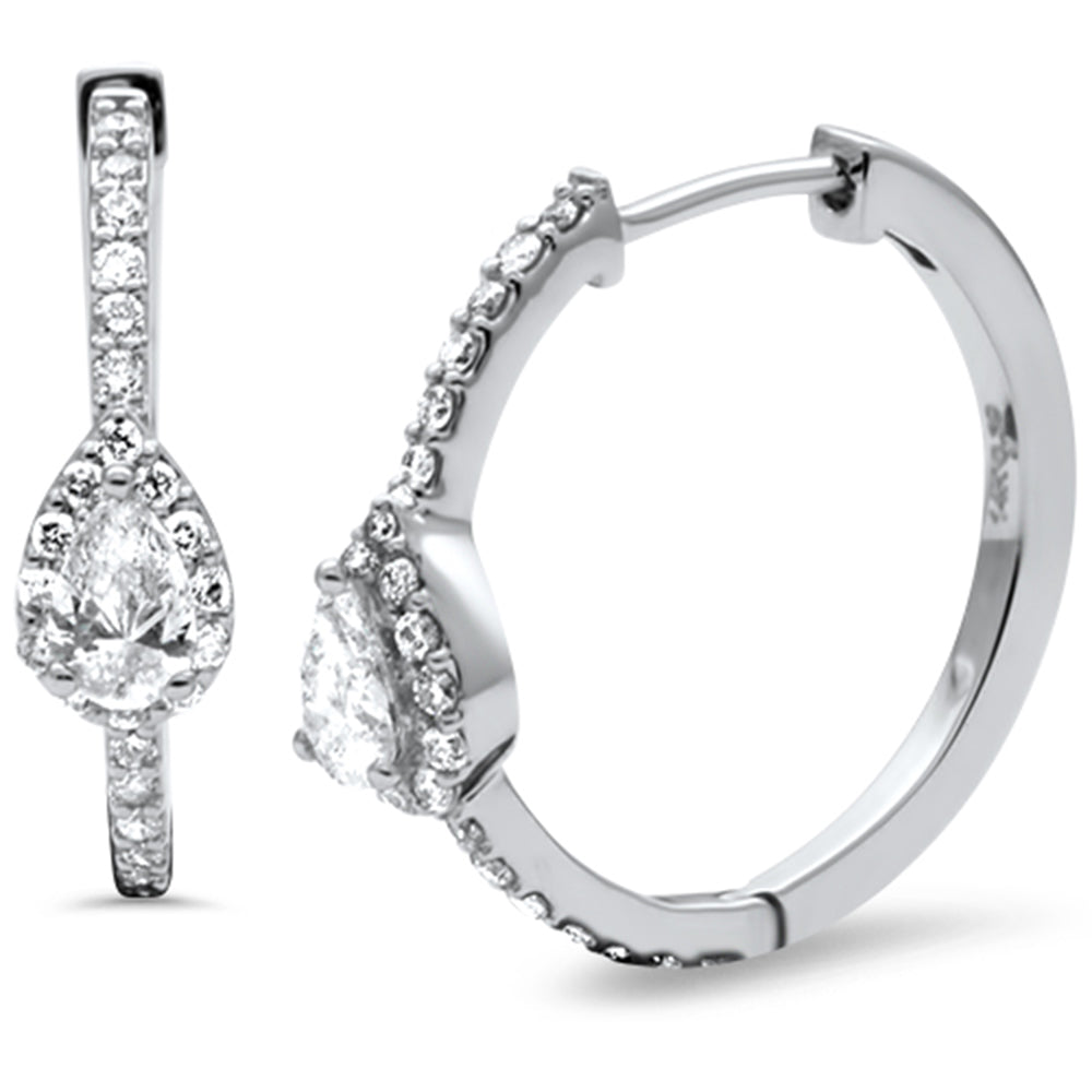 SPECIAL!.72ct G SI 14K White Gold Diamond Pear Shaped Click Post Earrings